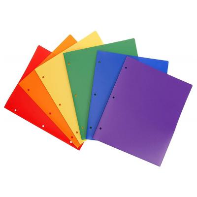 China Office Supplies 2 Pockets Folder 3 Holes Letter Size Durable Folder Plastic Heavy Duty Folder for sale