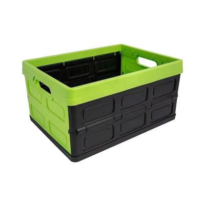 China 32L 46L 62L Durable High Quality Collapsible Storage Crate Amazon Folding Crate With Perforated Sides for sale