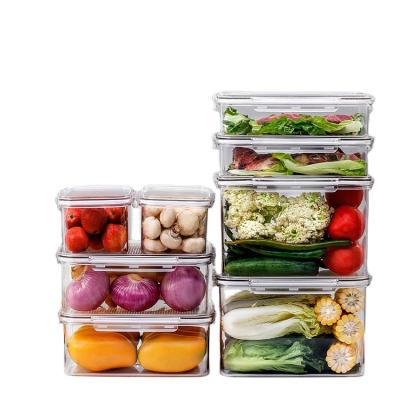 China Food Storage Kitchen Airtight Clear Plastic Food Refrigerator Heatable Hot Selling Transparent Food Containers for sale