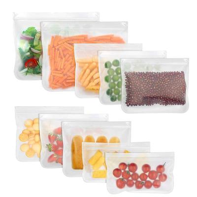 China 10 Pack BPA Free Reusable Storage Bags, Leakproof Food Freezer Bags Food Storage Zipper Lock Plastic Freezer Bags for sale