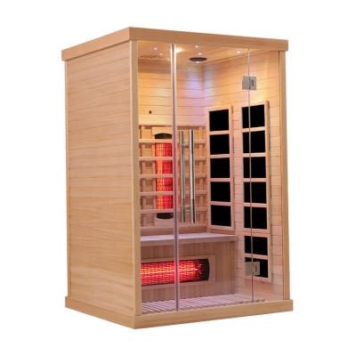 China Traditional Cheap Wooden Hemlock Sauna Room Infrared Outdoor Infrared Wood 2-Person Traditional High Time 2-Person for sale