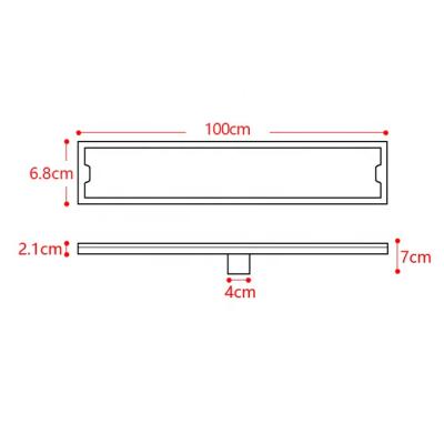 China Long Strainer Stainless Steel Floor Drains / Rectangular Shower Drains / Flange Type Shower Drain for sale