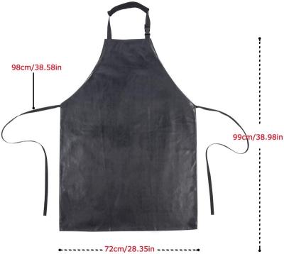 China SANITARY Black TPU Oil and Water Proofing Butchers Apron Tableware Lab Work Fishing Kitchen Aprons for sale