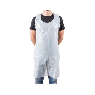 China Custom Waterproof White Disposable Plastic Pe Cleaning Apron for sale