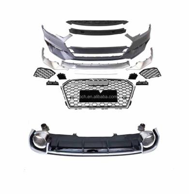 China PP Parts Car Automotive Bumpers For 2017 2018 2019 Audi A4 S4 Upgrade RS4 Body Kits Perfect Diffuser Tips Rear Front Bumper for sale