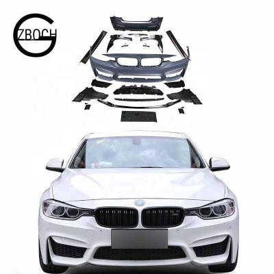 China PP Body Kits For BMW 3 Series F30 F35 M3 Facelift Tilts Skirt Dampers Grille Front Bumper Car Rear Bumper Side Lip for sale