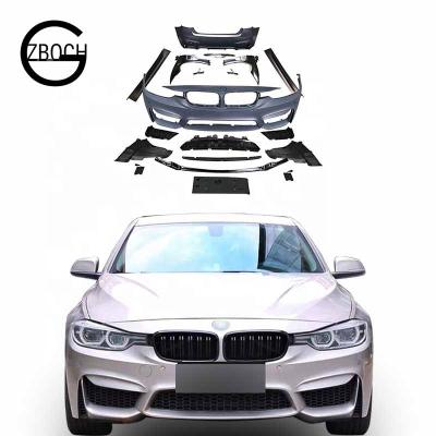 China Luxury PP Body Kits For BMW 3 Series F30 F35 SHINY M3 Facelift Tilts Side Skirt Fender Grill Front Car Rear Bumper Lip for sale