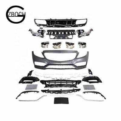 China Luxury PP Body Simplified Kits For Benz W205 C Class C43 To Upgrade C63s AMG 1:1 Car Front Bumpers Exhaust Pipe Rear Diffuser for sale