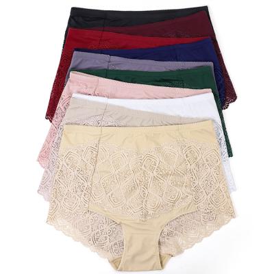 China Antibacterial Wholesale Designer Underwear Panties High Waist Plus Size Nylon Underwear Women Fat Panties for sale