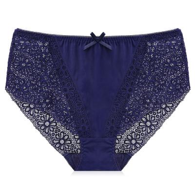 China Wholesale Custom Panties Antibacterial Mid-Rise Nylon Plus Size See Through Panties for sale