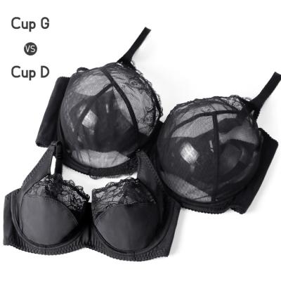 China Wholesale Sexy QUICK DRY Women's Big Size Bra Lingerie Bras Lingerie Lace D G Cup Big Breasts E-F Transparent Big for sale