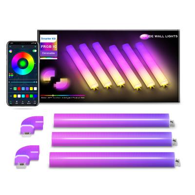 China Modern Smart Light RGB Control Music Synchronization Multicolor Segmented Home Decor Led Bars Sliding Dynamic Led Strip Wall Light. for sale