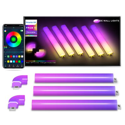 China Modern Party Bedroom Slide RGBic Smart Wall Light Tuya Music Sync Home Decor Light Bar. for sale