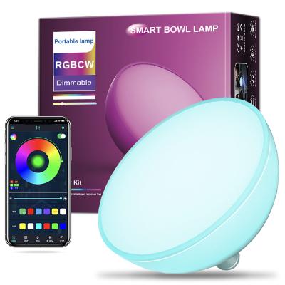 China Modern Most Popular Graffiti Atmosphere Mood Bowl Light Voice Control RGB Smart Colorful Music Rhythm Home Desk Lamp. for sale