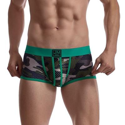 China Camouflage Anti-Static Boxers Series Mesh Jockmail Low Rise Slips Briefs Underwear Men for sale