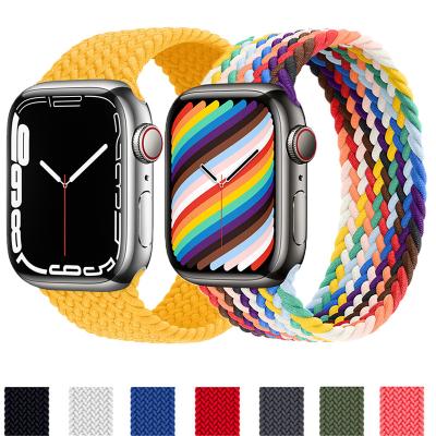 China Nylon Rope Braided Solo Loop For Apple Watch Band 44mm 40mm 45mm 41mm 42mm 4 5 Se 6 7 Strap Nylon Elastic Strap iWatch 3 serie 3 for sale