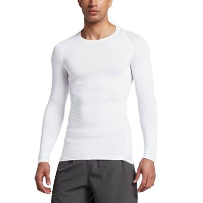 China Breathable Men's Polyester Cotton Back Seam Trim Long Round Neck Long Sleeve Sports Quick Dry Running T-Shirt for sale