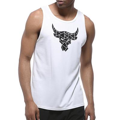 China Breathable Pure Cotton Printed Sports Mesh Breathable Quick Dry Training Loose Tank Top For Men for sale