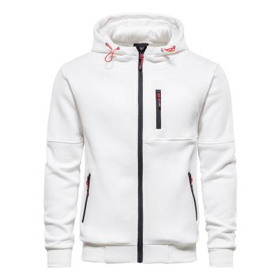 China Breathable Cotton Solid Thermal Zipper Cardigan Men's Long Sleeve Fleece Hoodie Jacket for sale