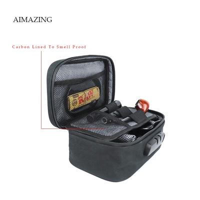 China Smellproof Carbon Fiber Crate Bag Smell Proof Case Smell Proof Waterproof Shockproof Dustproof Stash Box Set With Lock for sale