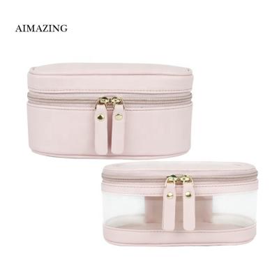 China 2021 Waterproof Shockproof Cosmetic Bag Girl Clear Clear Bag Wearproof And Puddle-proof PVC Cosmetic Packaging Bags With Logos for sale