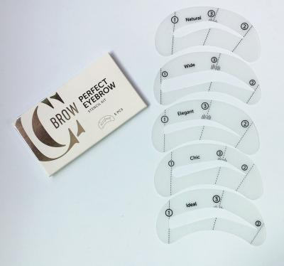 China 5pcs/set Reusable Plastic Eyebrow Shaping Stencils Eyebrow Template Stencil for sale