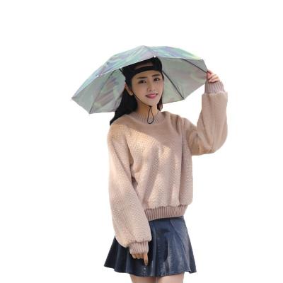 China Custom Outdoor Head Hats Sunproof Headwear High Quality Umbrella Hat Cap Sunproof Umbrella For Fishing Beach Hiking Camping for sale