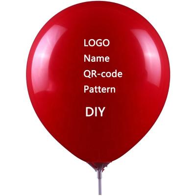 China Custom Thickened Decorative Balloon Funny DIY Latex 12 Inch Wedding Balloon For Commercial Advertising QR Code Logo Website for sale