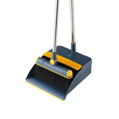 China Convinient Floor Wiper Scoop Dustpan Kitchen Broom Stick and Pan Handle Foldable Brooms Dustpans Broom and Plastic Dustpan Set for sale