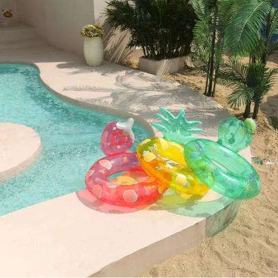 China Customized Eco-friendly Cute Swim Rings Party One Bite Fruit Fruit Pool Float Tube Water Inflatable Ring Summer Cute Swimming Rings For Kids Adults for sale