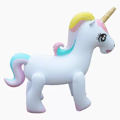 China Outdoor Inflatable Unicorn Splash Water Game Swimming Toys Inflatable INS Water Game Equipment Sprinkling Horse for sale