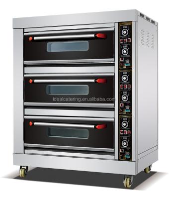 China Commercial Electric Snack Factory 3 Deck 9 Tray Bread Baking Oven for sale