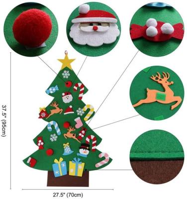 China DIY Felt Christmas Tree Set with Ornaments for Kids Christmas Gifts New Year Door Hanging Decorations for sale