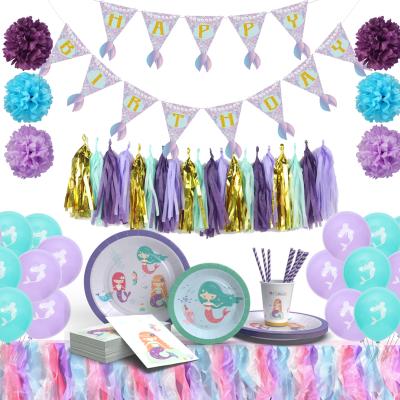 China Manufacturer Professional Wholesale 1 Garland, 1 Mermaid Party Garland Paper Napkin Birthday Supplies 23.5*23.5*13CM for sale