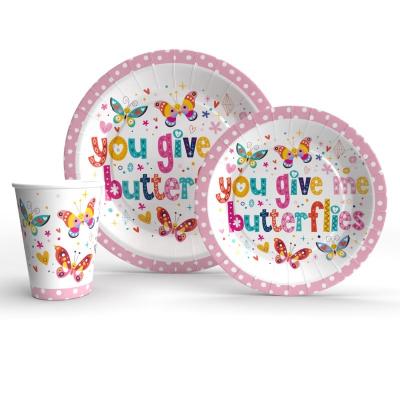 China Disposable Girls Party Disposable Paper Speedwing Cups Brand Paper Dish for sale