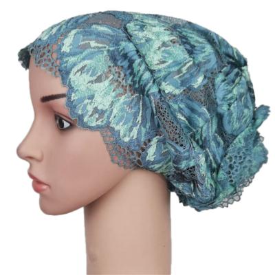 China Women Ethnic Ladies Hat Scarf Lace Turban Muslim Inner Headwear Hair Wrap Cover Underscarf Ninja Islam Headscarf for sale