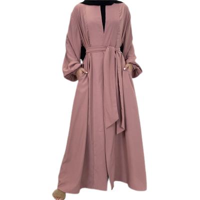 China Jubah Ramadan Middle East Turkey Islamic Muslim EID Muslim Abaya Long Robe Kaftan Kimono Open Robe Abaya Front Dress Cardigan Long Sleeve Open Robe for sale