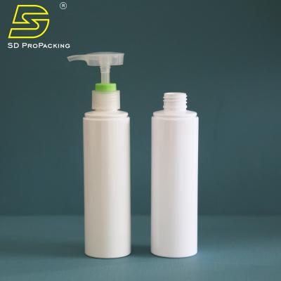 China Manufacturer 200ml Empty White Household Products Container Bottle PET Plastic Toner Pump Bottles Dispenser For Massage Oil Liquid Soap for sale