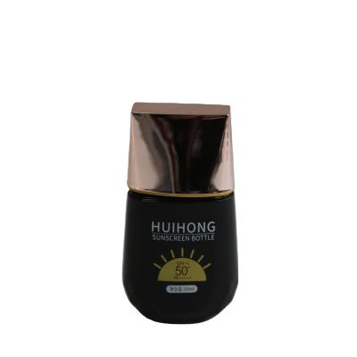 China Household Products 60ml Black Sun Cream Bottle For Cosmetic Packaging for sale