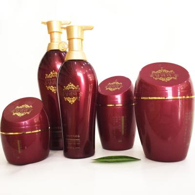 China Luxury Eco-friendly Cosmetics Packaging Plastic Shampoo Bottle Set Empty Hair Treatment Cream Jar And Lotion Pump Bottle for sale