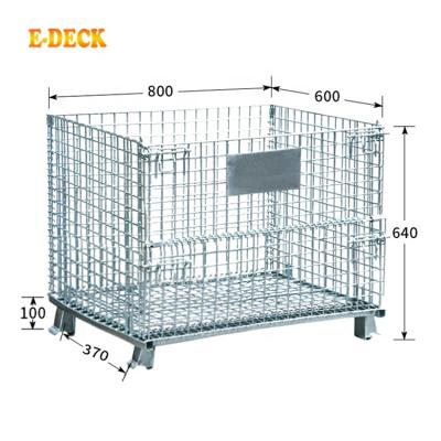 China China Foldable Epoxy Coated Steel Metal Collapsible Wire Mesh Container For Storage for sale