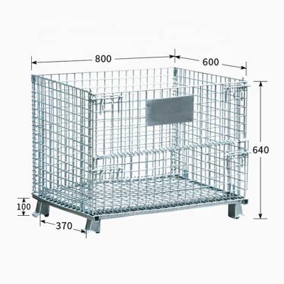 China Factory Price Collapsible Warehouse Metal Folding Container Storage Rolling Cage for sale