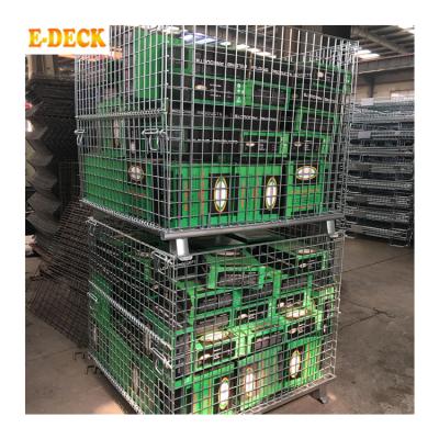 China Large Durable Stackable Wire Mesh Container From Japan Collapsible Industrial Transport Metal Storage for sale