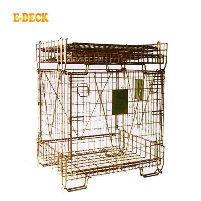 China Preform Industrial Bestselling European Type Mobile Collapsible Welding Pet Carrier Steel Mesh Container for sale