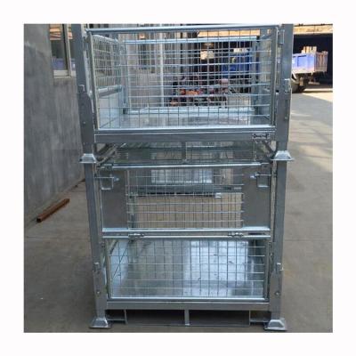 China Widely Used In Manufacturer Of Foldable Warehouse Cold Storage Cage Galvanized And Metal Stillage With Forklift Access for sale