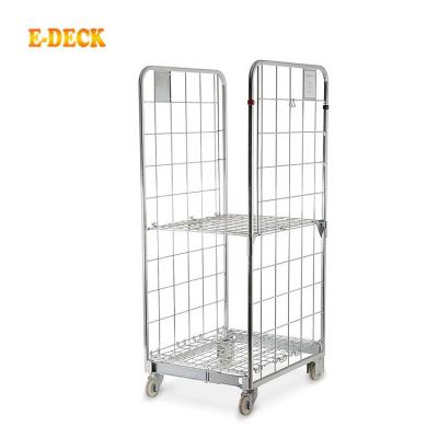 China Warehouse supermarket kooi cart logistieke winkelwagen roll cage kar cart with wheels for sale