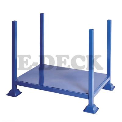 China Portable Corrosion Protection Moldular Mail Pallet Plate Stacking Foldable Storage Pipe Rack Steel Stacking System for sale