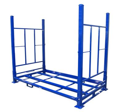 China Corrosion Protection Powder Coated Metal Laced Foldable Truck Tire Stacking Rack for sale