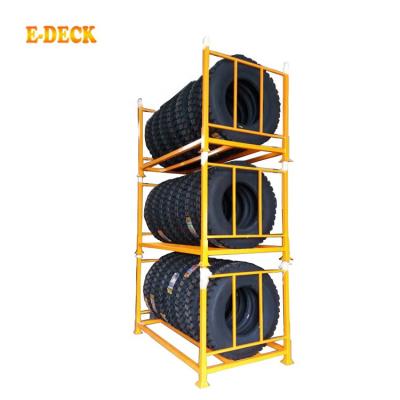 China Corrosion Protection Warehouse Steel Pipe Tire Racking Racking Stillages Truck Tire Transport Folding Stacking Rack for sale