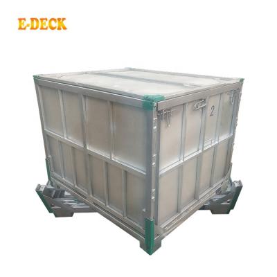 China Newest Design Steel Folding Metal Container Customized Galvanized Heavy Duty Steel Box Pallet for sale